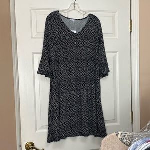 Mountain Mamas New Black Print Dress l/xl